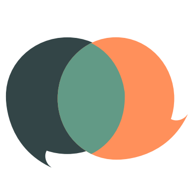 Intersecting speech bubbles